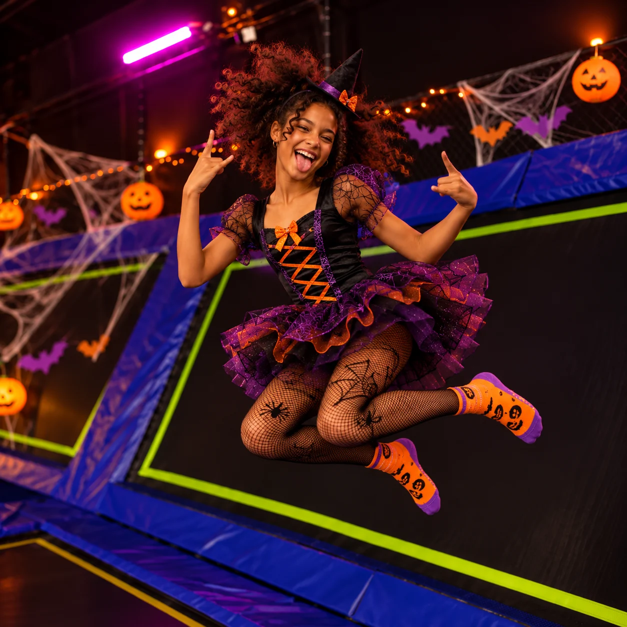 Adolescents sur les trampolines